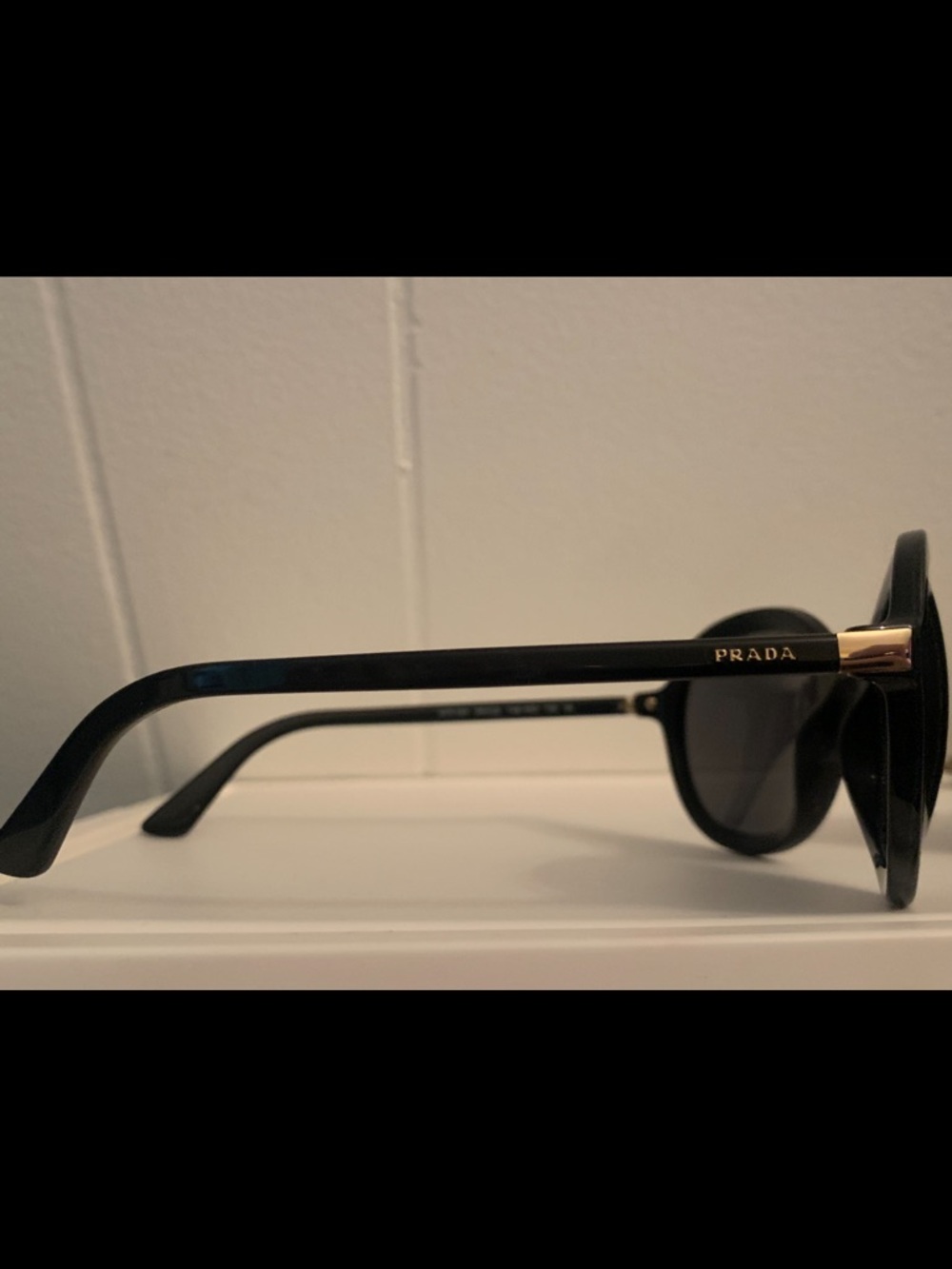Prada Round Black Women's Sunglasses - Picture 3 of 9